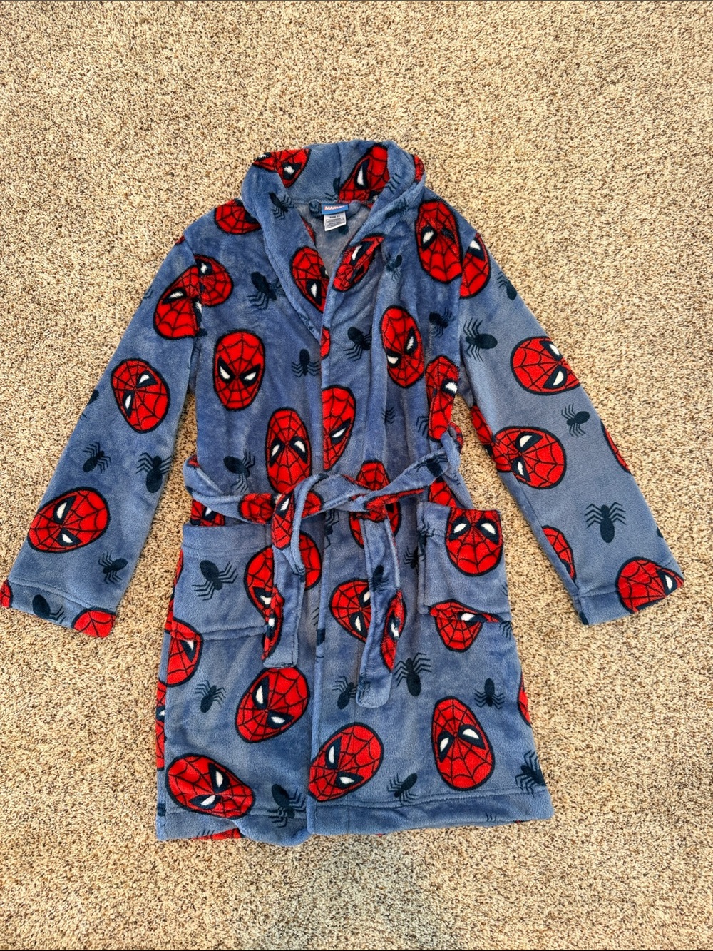 Marvel Spider-Man Kids Fleece Robe - Blue and Red